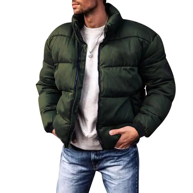 

2024 New Spring Men's Parkas Korean Fashion Stand Collar Thick Warm Puffer Jacket Winter Casual Windbreaker Thermal Padded Coats