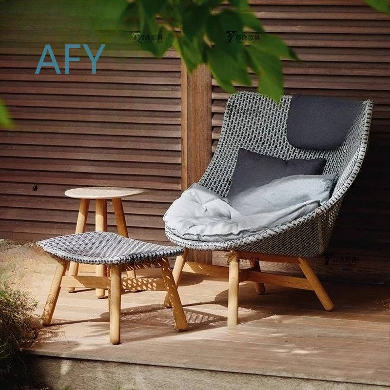 Rattan Chair Sofa for Bed and Breakfast Courtyard Woven Small Coffee Table Bird's Nest Floor Chair Indoor Living Room Balcony