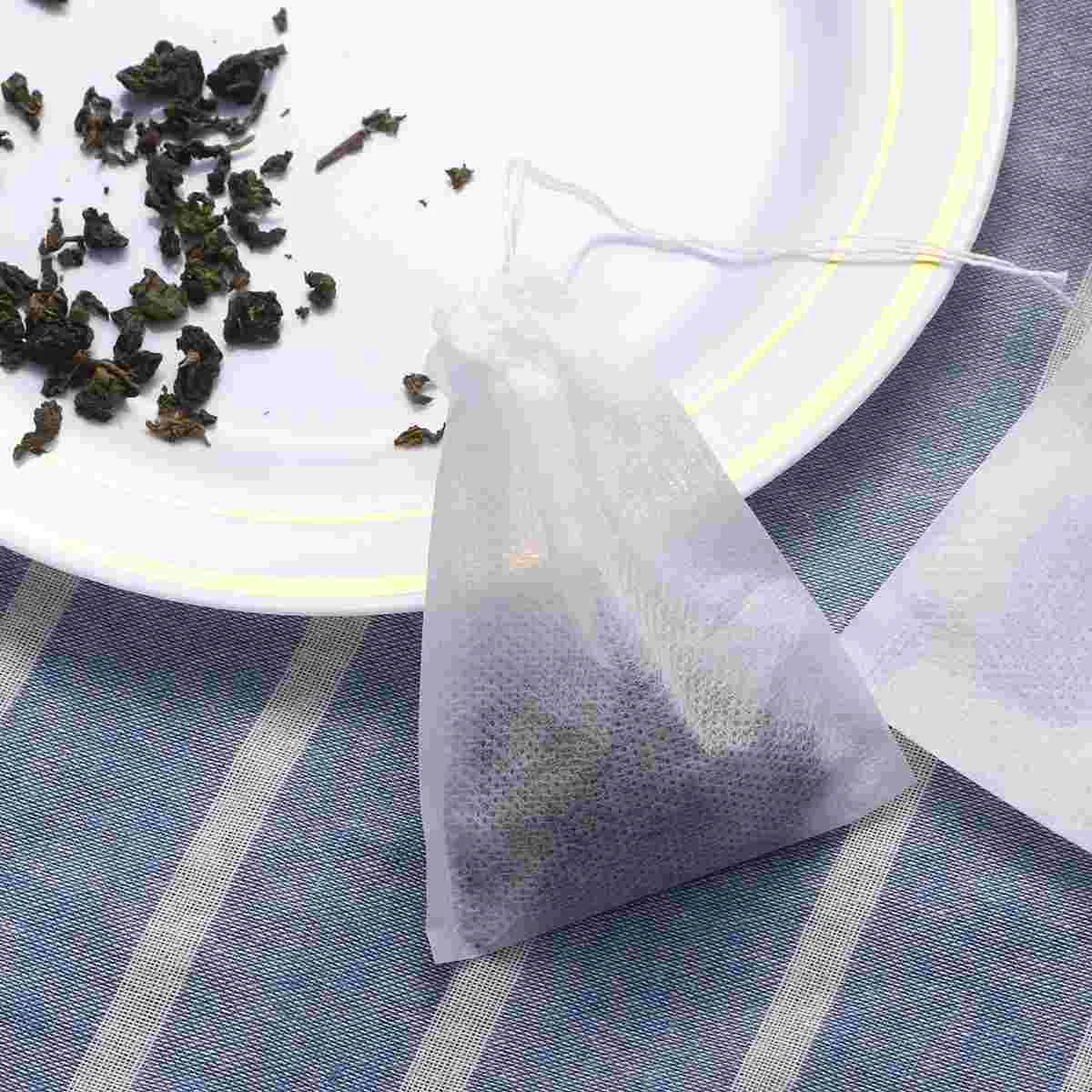 

100 Pcs Briefcase Tea Bags Non-Woven Travel Drawstring Filter Gym