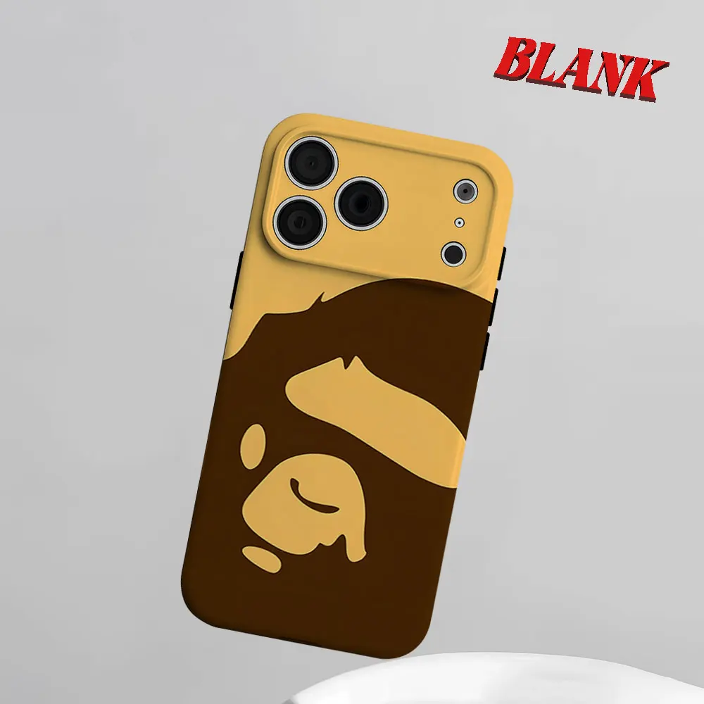 Capa de Celular 2 em 1 B-BAPE-s Ape Silhouette para iPhone 17 16 15 14 13 Pro Max Air 16e INS Flower, Capa Protetora Rígida de PC com Bumper