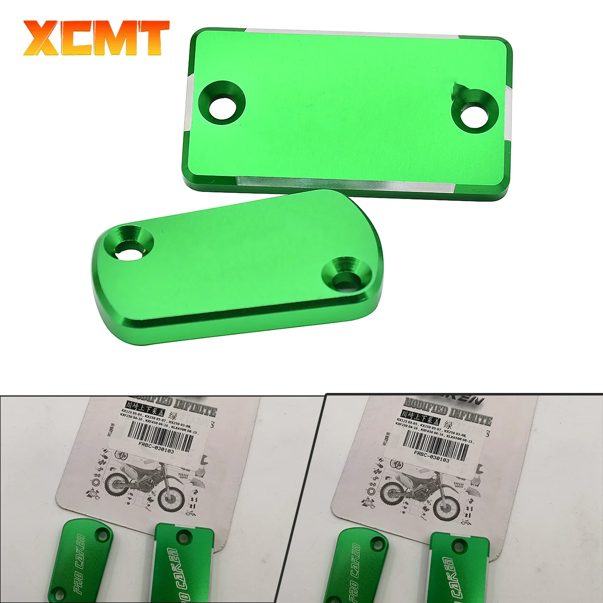 For Kawasaki KX125 KX250 KX250F KX450F 250F 450F KLX300R KLX450R CNC Motorcycle Front Rear Brake Fluid Reservoir Cap Cover