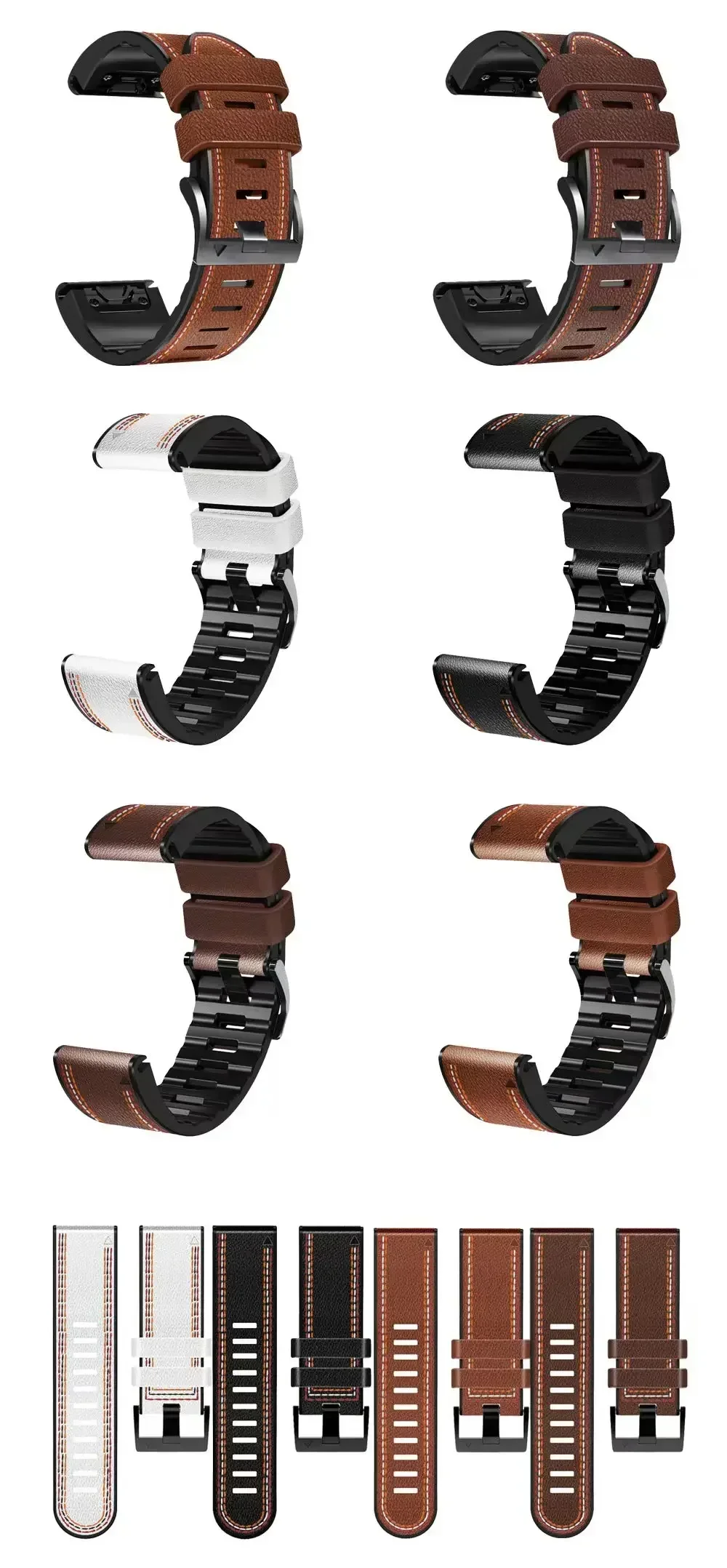 Riemen für Garmin Marq Athlet Abenteurer Golfer Kapitän Flieger Epix Gen 2 Quick fit 22 26mm Silikon Leder Armband Armband – Detail 6