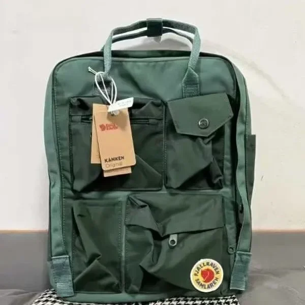 Fjallraven Arctic Fox Kanken No2 حقيبة ظهر سوداء حقيبة كمبيوتر G-1000 حقيبة سفر كاجوال للاستخدام الخارجي #5