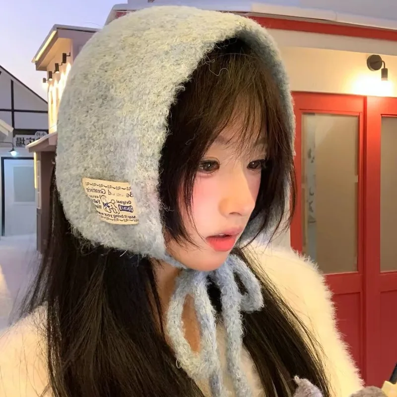 Plush Ear Muffs and Scarf 2-in-1 Set Girl Winter Warm Thick Earflap Headband Neck Warmer Windproof Cold Weather Ear Protector