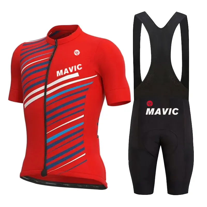 2025 Rx Mavic Cycling Clothing Men Cycling Set Bike Clothing Breathable Anti-UV Bicycle Suit Wear Bib Short Sleeve JerseyClothes