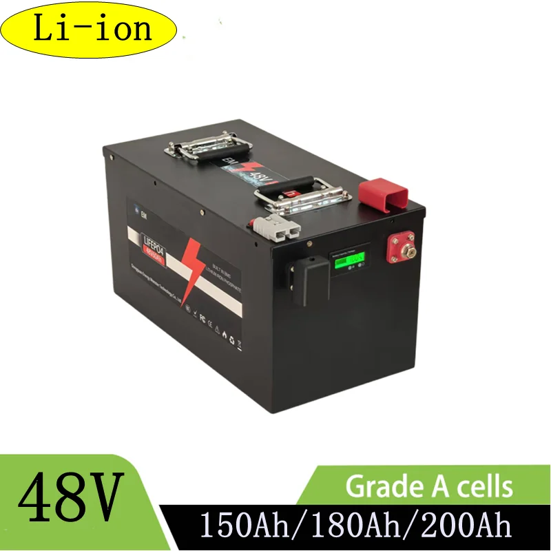 

Lithium li ion battery 48V 200Ah 180Ah 150Ah with BMS 13S for energy sotrage solar system 10kw inverter UPS+20A charger