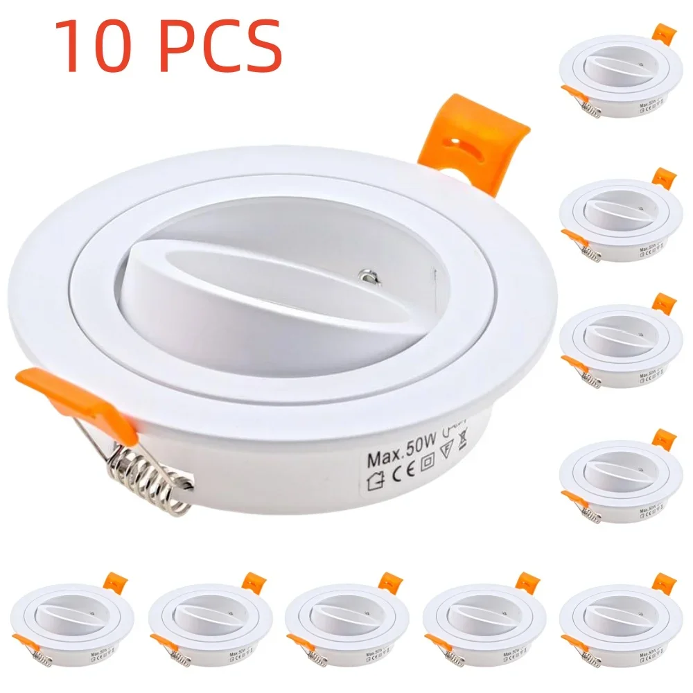 5/10 قطعة GU10 MR16 أضواء السقف المستديرة راحة الإطار LED النازل زاوية قابل للتعديل الدورية تركيبة إضاءة داخلية