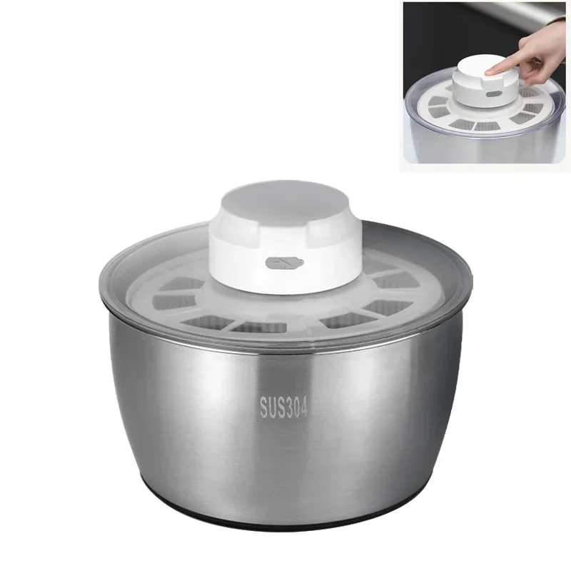 Washer Dehydrator Rechargeable Dewatering Washing Machine Fruit Vegetable Cleaner Tool Electric Salad Spinner Drainer Spin Dryer