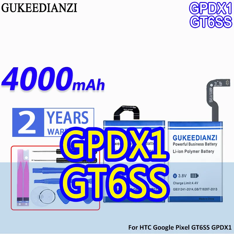 

Аккумулятор GUKEEDIANZI высокой емкости GPDX1 GT6SS 1850 мАч/4000 мАч для HTC Google Pixel Fold