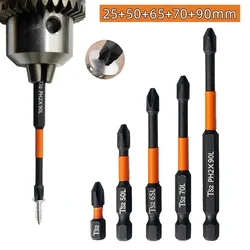 5pcs PH2 Magnetic Screwdriver Drill Bits 1/4” Hex-Shank Strong Magnets Excellent Hardness Impact-Driver Bit Set Dropship