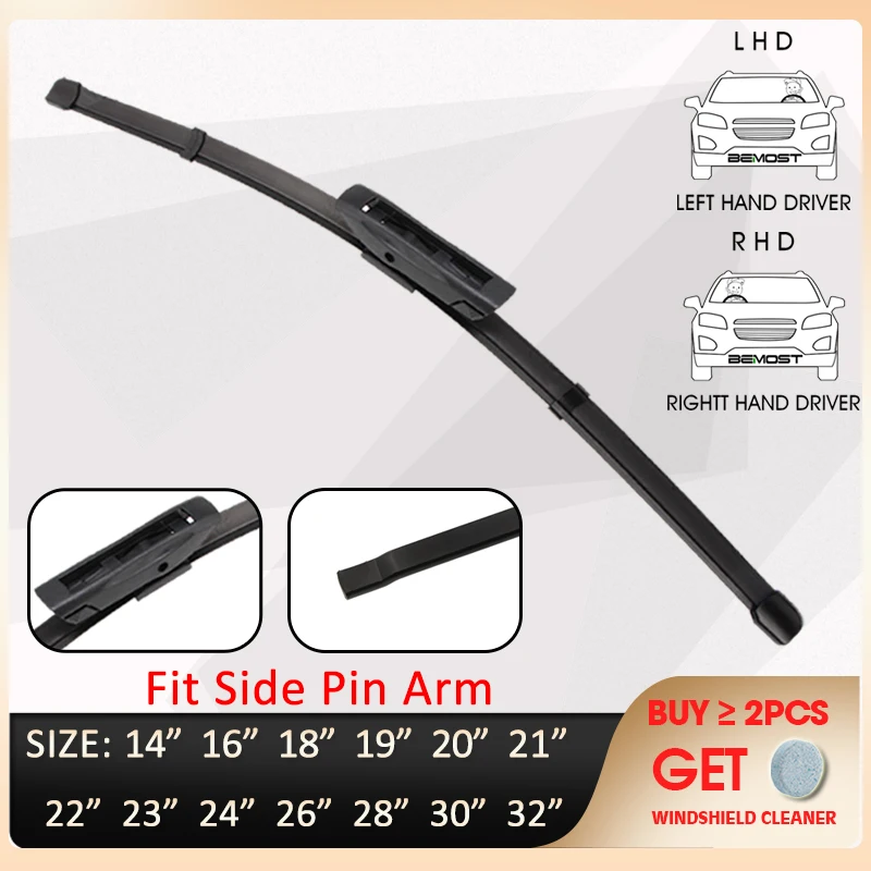 

Wiper Blade Fit Bayonet Arm 14"16"18"19"20"21"22"23"24"26"28"30"32" Windscreen Windshield Rubber LHD / RHD Car Accessories