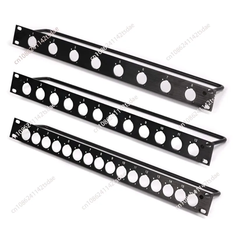 1U 19‑Inch Cabinet Jumper Frame, D‑Type Socket HDMI/USB Empty Blind Plate 8/12/16‑Port Panel