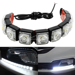 1Pcs 자동차 자동 Led DRL DC 12V COB 5w 안개등 유연한 스트립 흰색 주간 러닝 자동 전조등 회전 신호 트렁크 신호 램프