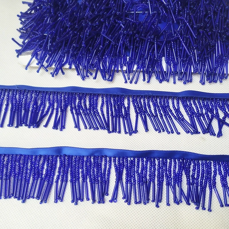 Very Thick 3.5-4cm Wide Beaded Fringe, 14 Different Colors, Custom Colors, Dress Lampshade Bead Fringe