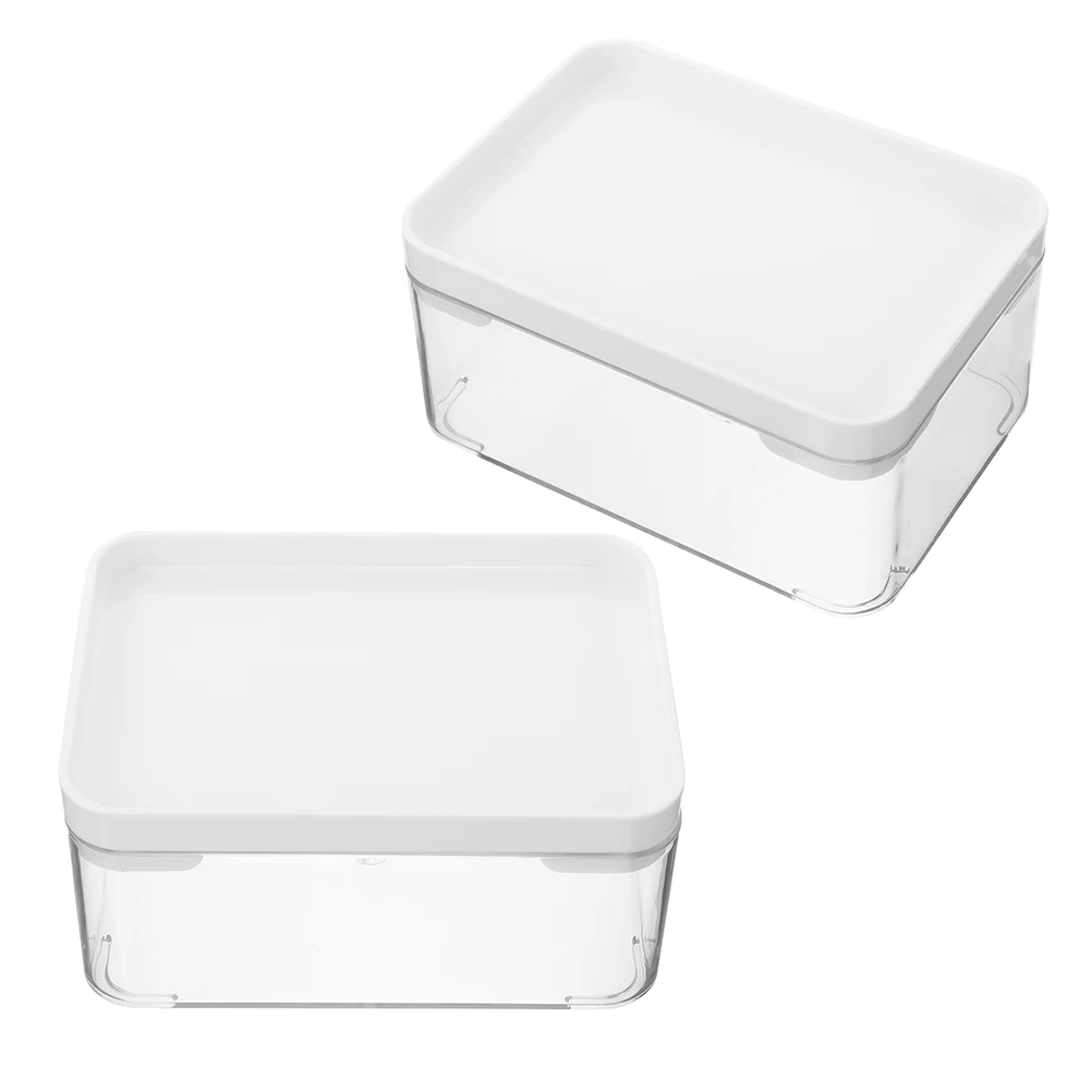 

2pcs Laundry Storage Box Plastic Transparent Space Saving ganizer for Dryer Sheets Clothes Washing