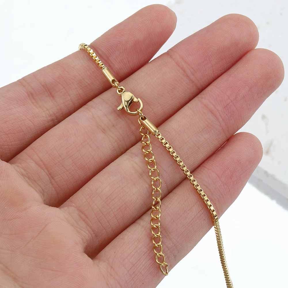 10pcs 5pcs Stainless Steel Box Chains for Jewelry Making DIY 45cm+5cm Necklace Chain with Lobster Clasps Chain Handmade Findings