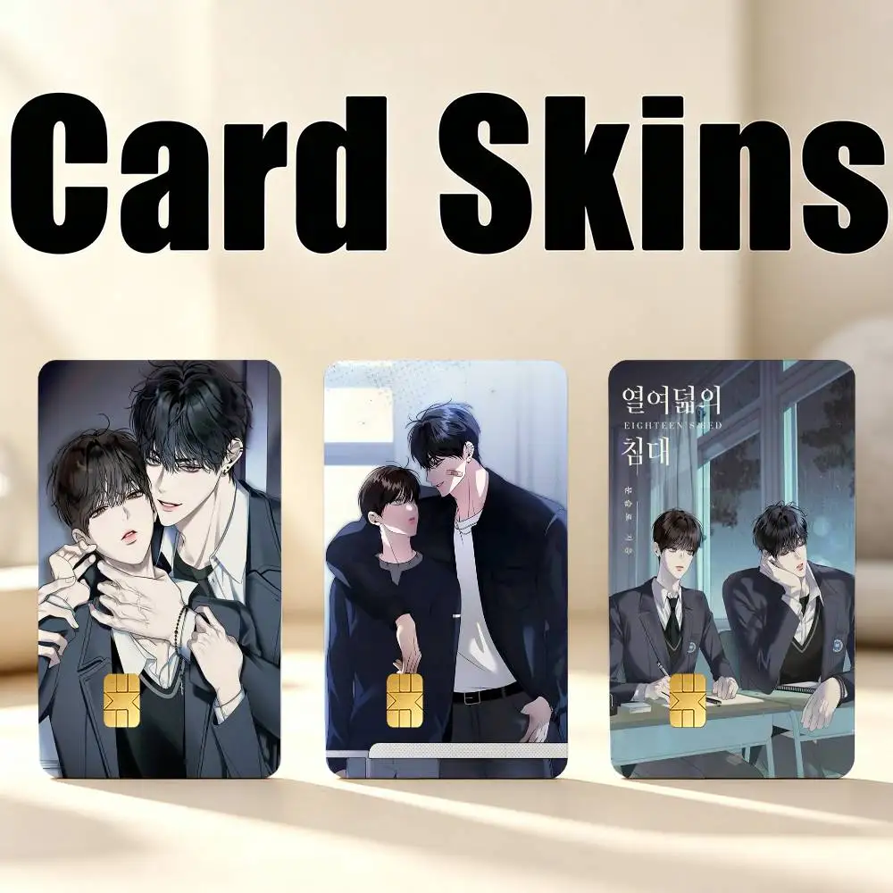 Manhwa E-Eighteens bed  1Set 4Pcs Waterproof Card Skin Stickers for Credit Bus IC Cards