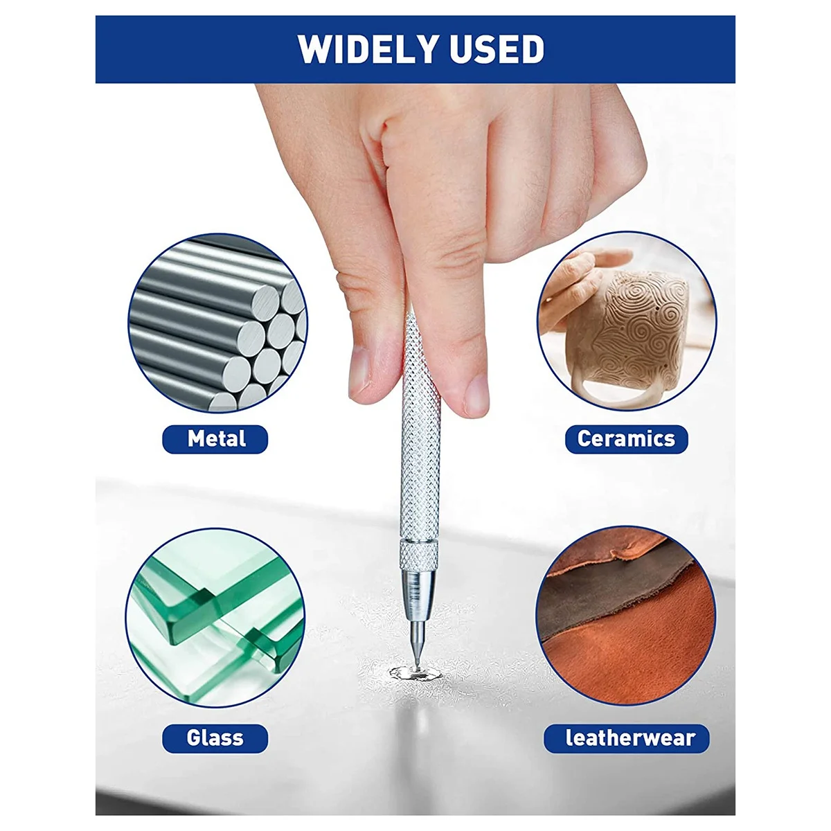 Metal Scribe, Replacement Marking Tip, Aluminium Engraving Pen for Glass/Ceramics/Metal Sheet