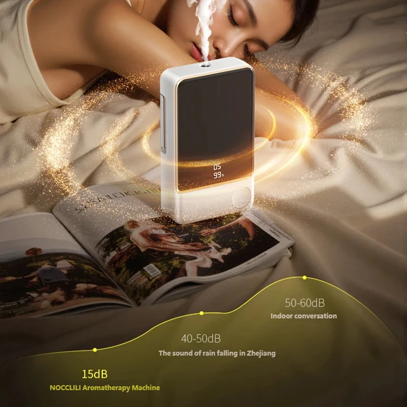 Smart Aroma Diffuser Air Purifier 5 Gears Digital Display Compatible with Plant Essential Oils Wall Mount Tabletop USB Charging