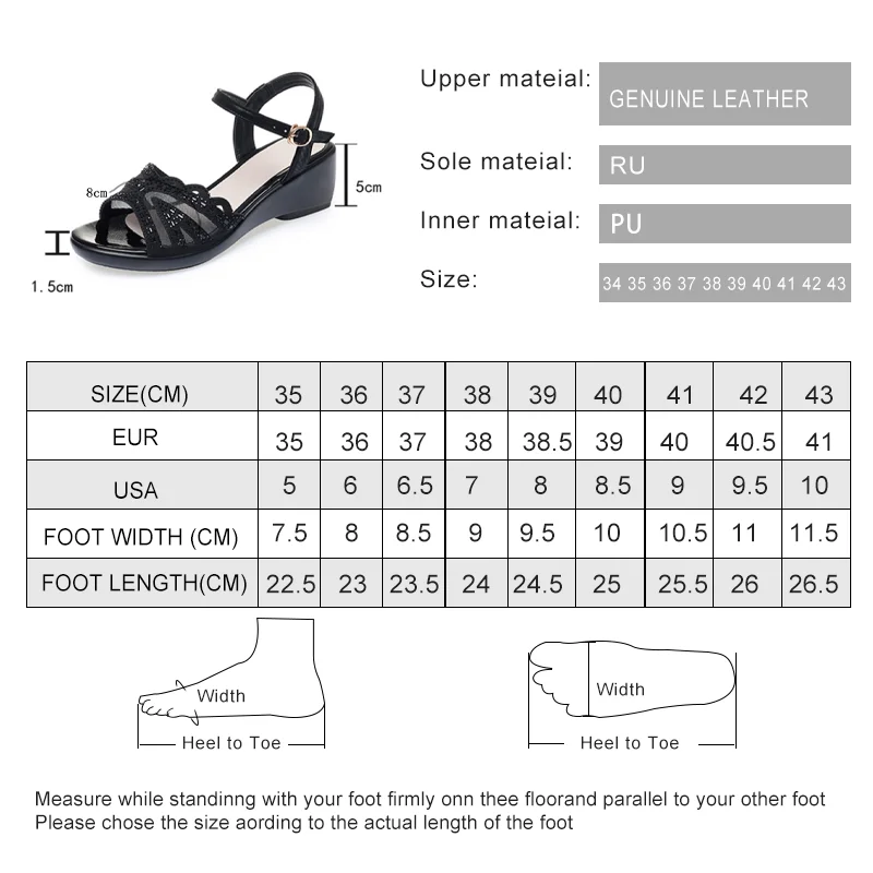 AIYUQI Women\'s Sandals Big Size New Summer Wedges Women\'s Sandals Roman Water Drill Pure Color Casual Mother Sandals Ladies