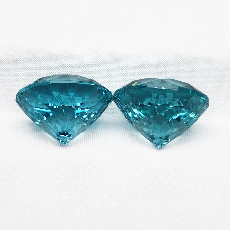 New Lab Grown Paraiba Sapphire Round Shape 100 Faceted Cut Gemstone for DIY Jewelry Making Materials Selectable AGL Certificate