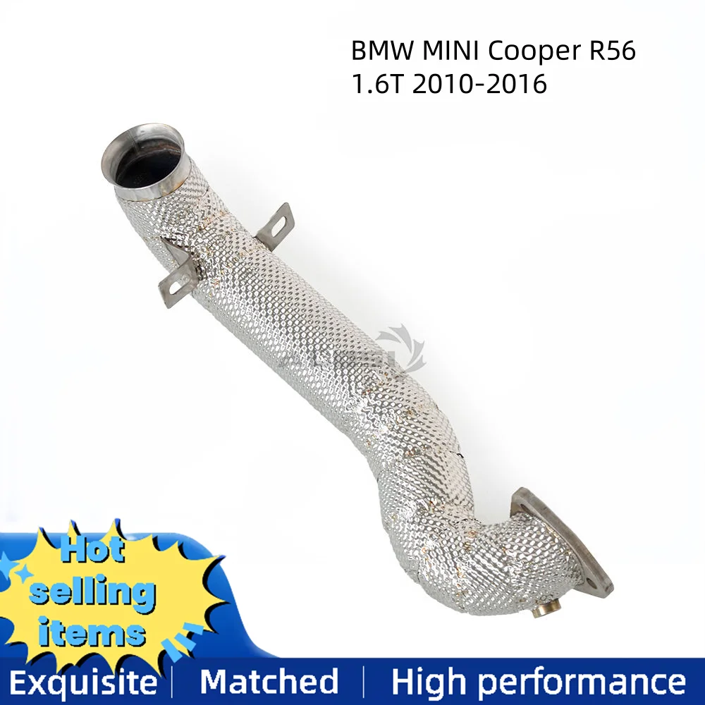 High Flow Exhaust Downpipe for BMW MINI Cooper R56 1.6T 2010-2016 Stainless Steel Exhaust Pipe with Heat Shield Power Upgrade