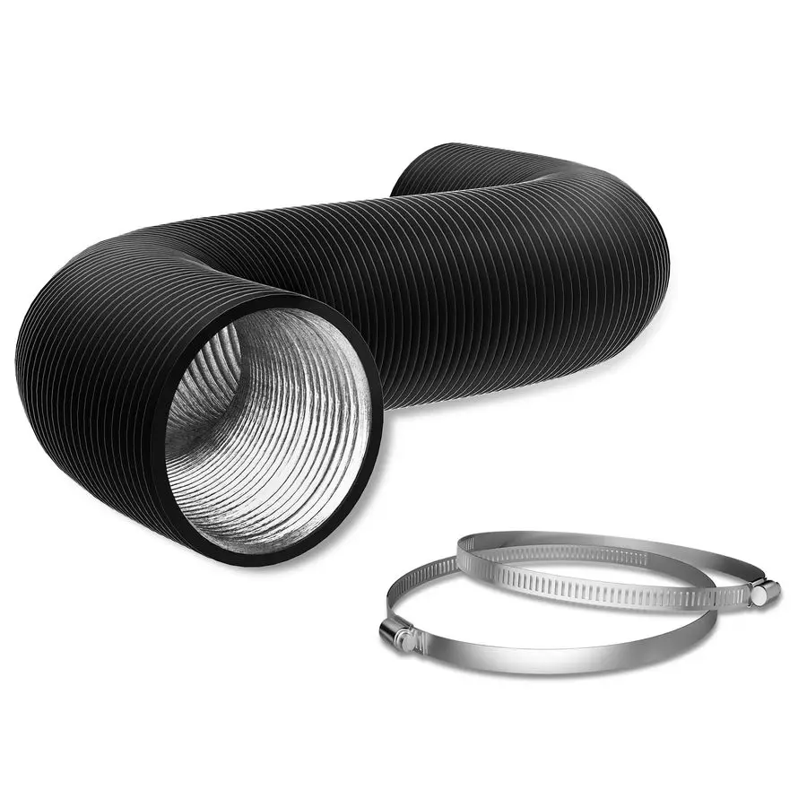 

14-дюймовый (16 футов) алюминиевый воздуховод с 4-слойной защитой, шланг для вентиляции сушильных машин, систем ОВКВ, отопления, охлаждения и вытяжки, 2 зажима в комплекте