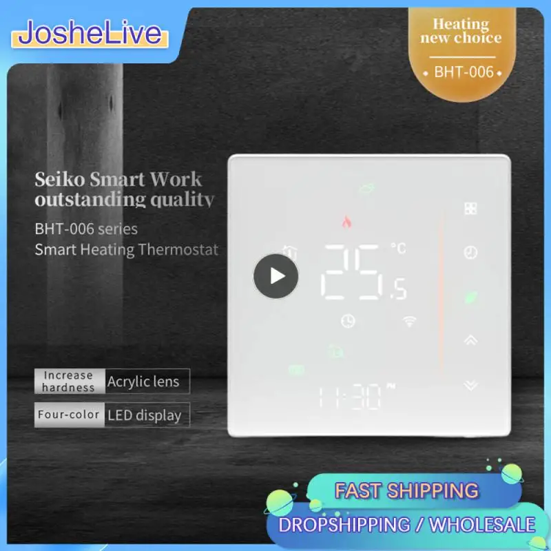 

WiFi Smart Thermostat Temperature Controller Weekly Programmable Support Touch APP Voice Control Via with Alexa Home