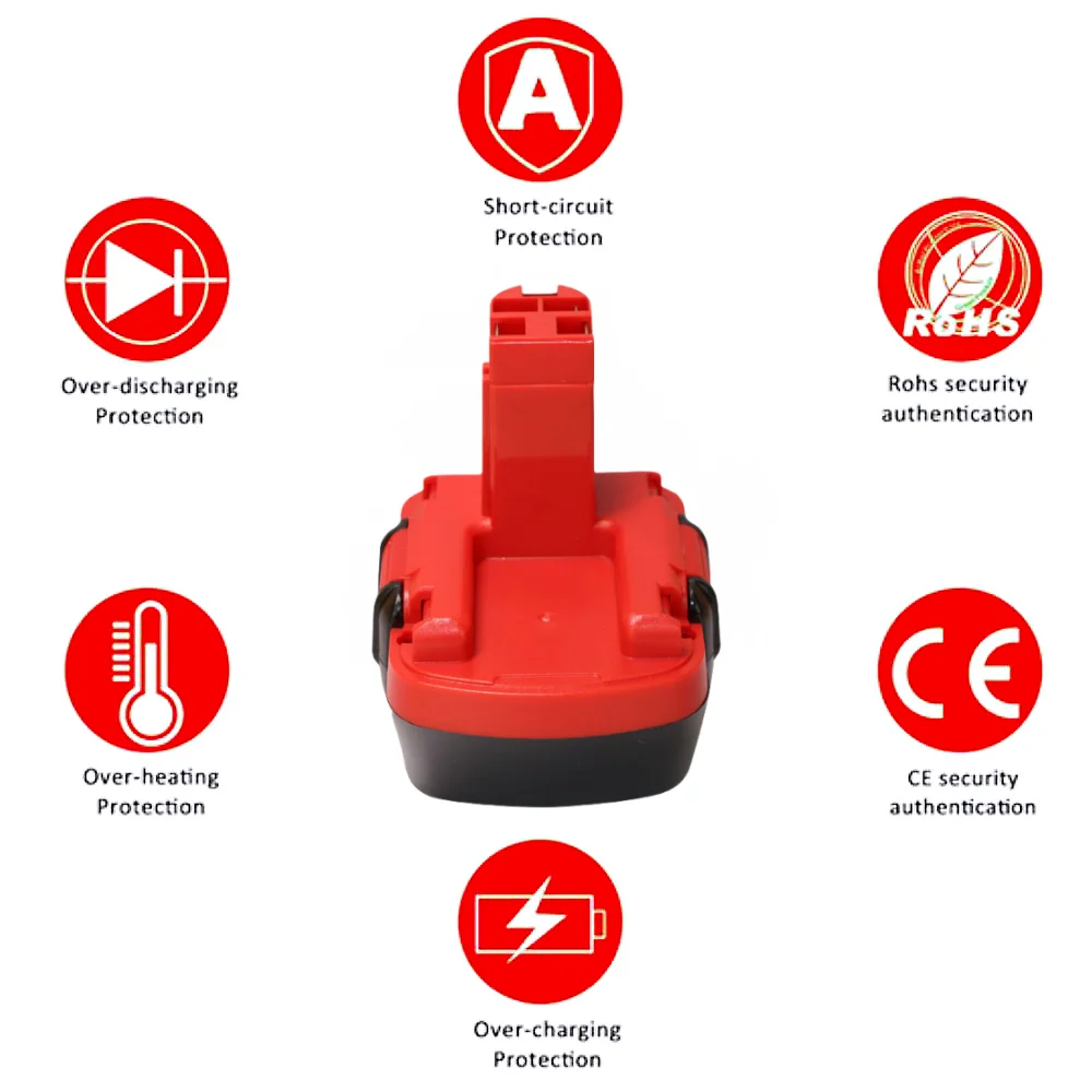 BAT043 BAT045 BAT120 9800 mAh Nimh Ni-MH 12 V akumulator zamienny do wiertarki Bosch 12 V GSR12VE-2 PSR12VE-2 2607335273