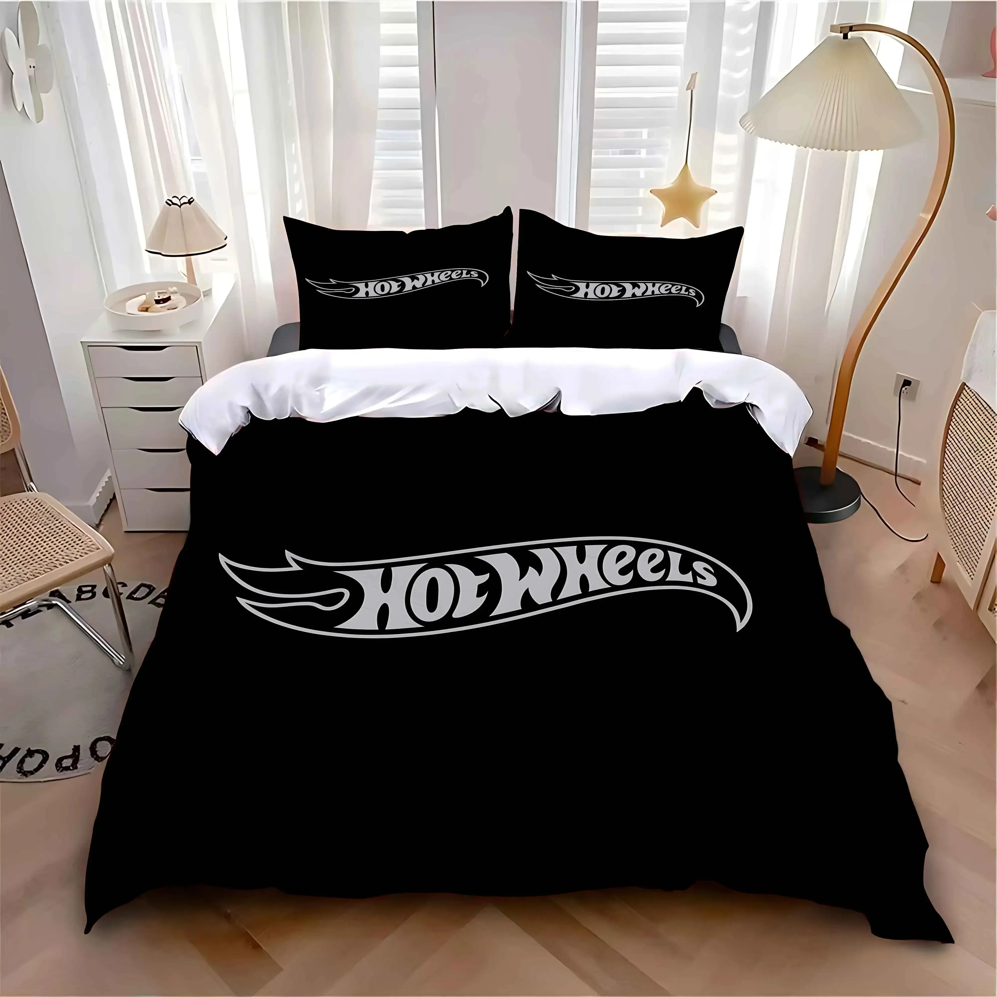 Duvet Cover Pillowcase Bedding Set Adult Boy Girl Bedroom Decoration Children Gift Single Double Large Size Hot W-Wheels Cars