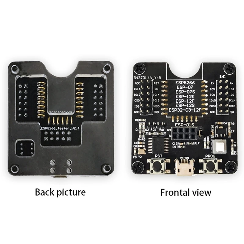 1 PCS ESP8266 Test Rack Module Programmer Black PCB Support ESP-01 01S 12 ESP32-C3-12F Multi-Function Portable Module