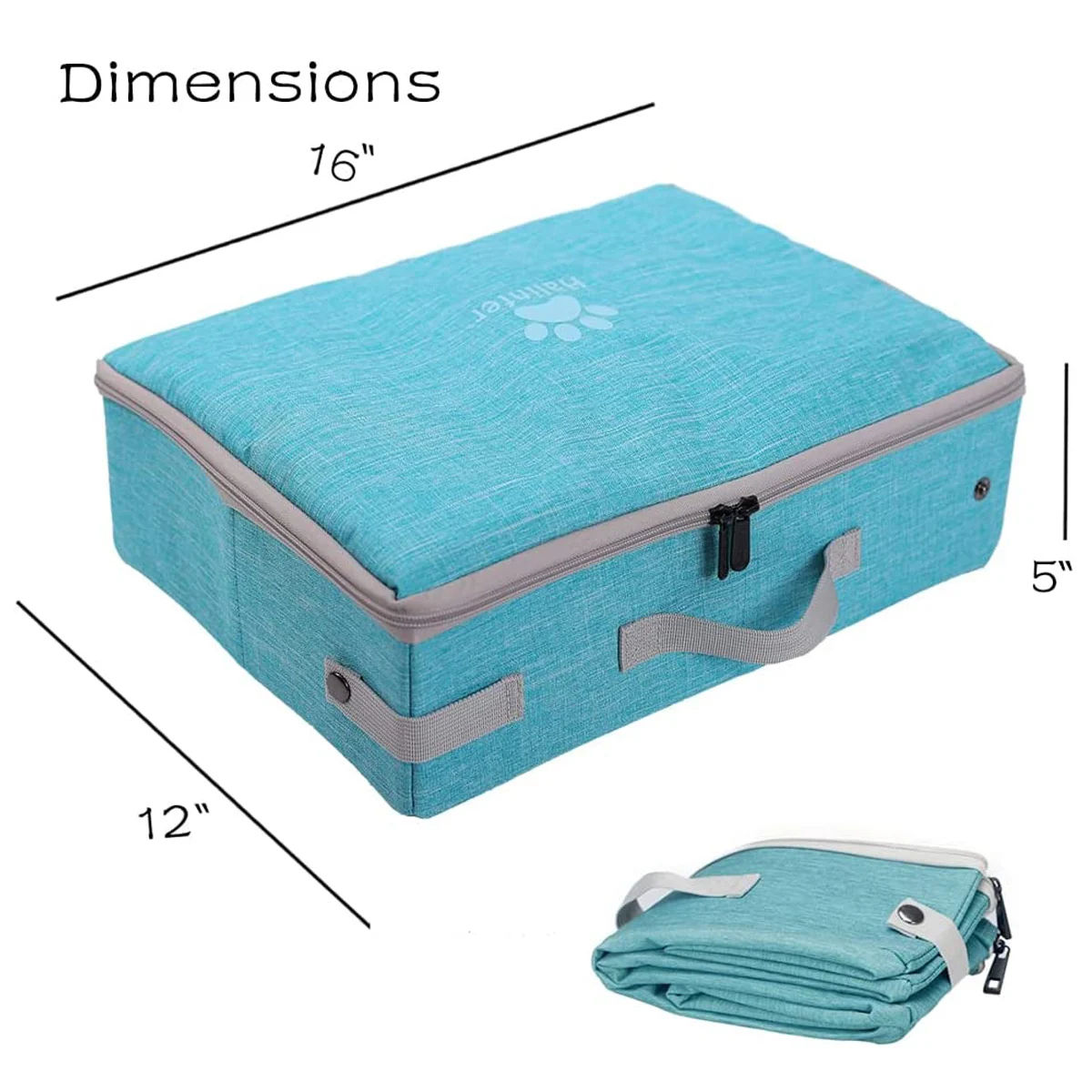 Portable Cat Travel Litter Box with Lid, Collapsible Car Cat Litter Box Waterproof and Easy to Clean