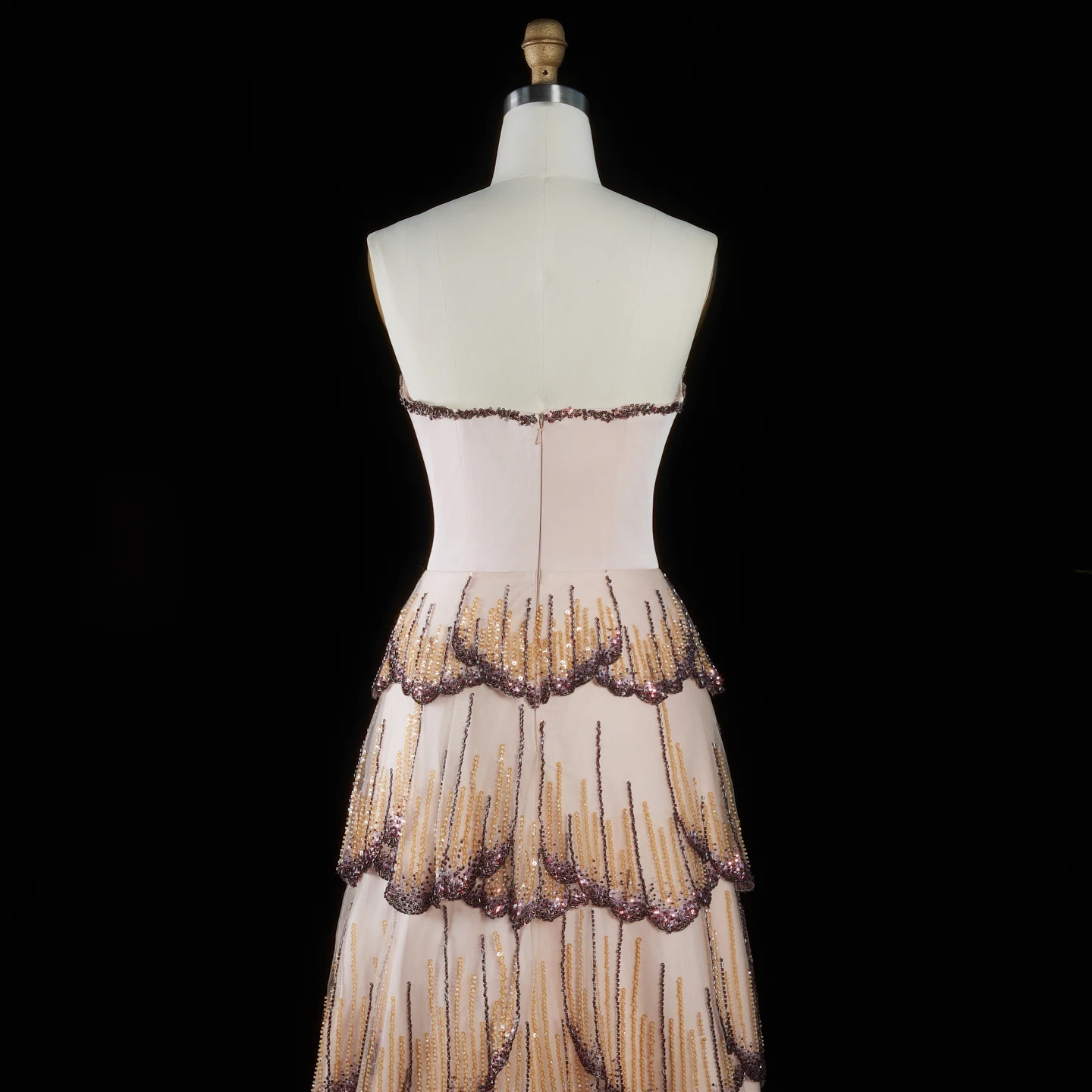 Sharon Said Luxuriöses Damen-Abendkleid, gestuft, mit Pailletten besetzt, glitzernd, A-Linie, Dubai-Abschlussballkleid, SS657, maßgeschneidert – Detail 8