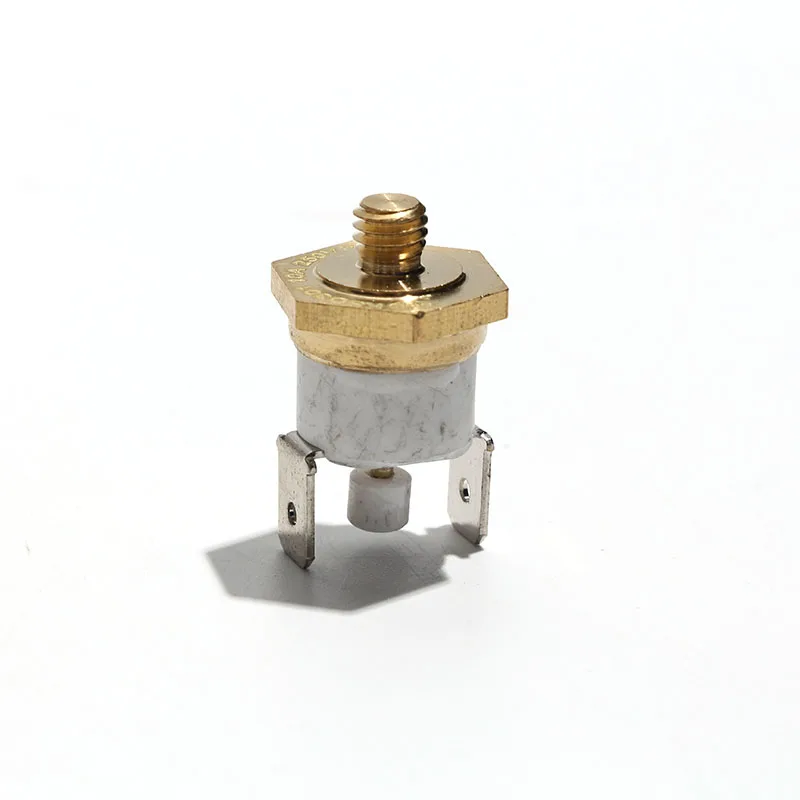 10PCS KSD301/302 M4 Hexagonal Copper Head Manual Reset Bent Foot Temperature Control Switch Ceramic Normally Closed 50-150℃