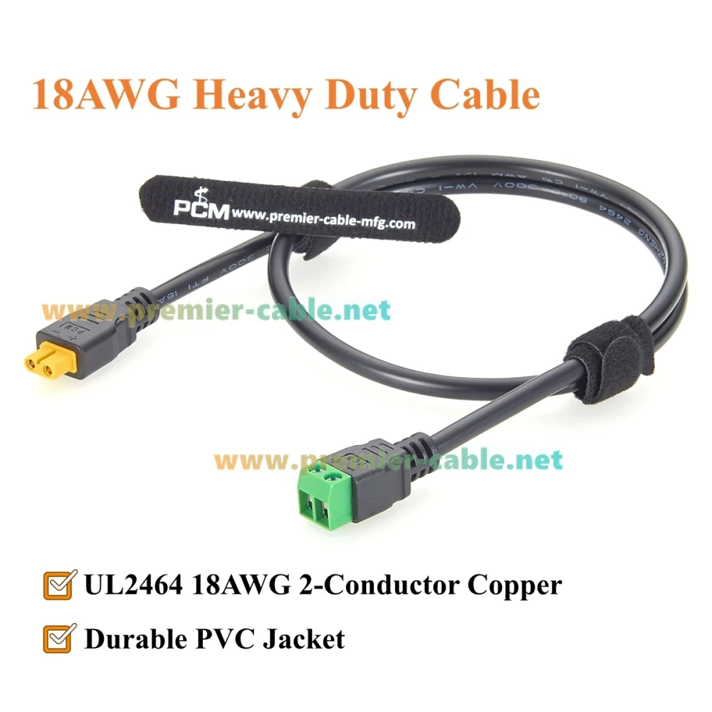 XT30 Buchse auf 2-Pin Schraubklemmenkabel 18AWG XT30 auf 5,0mm Raster Lötloser Anschlussadapter für RC-Akkus – Detail 4