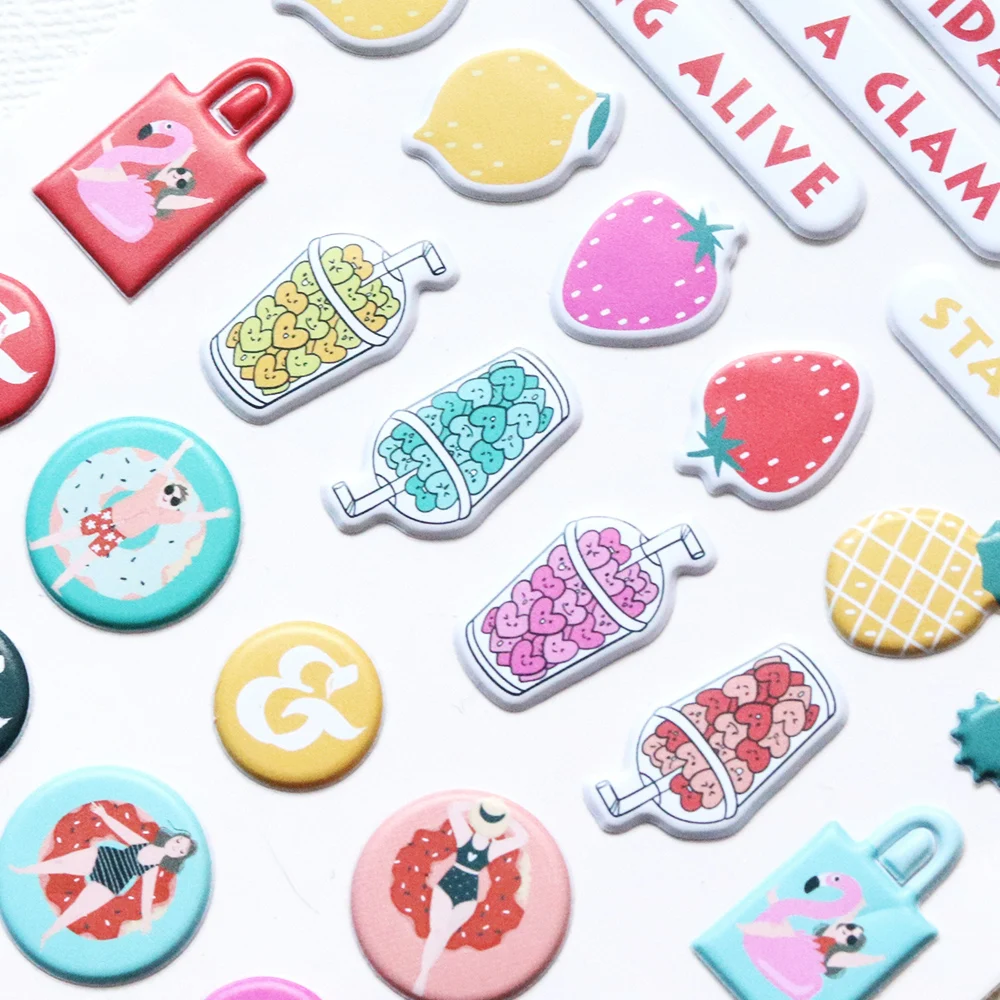 Creative Path Puffy Mini Scrapbooking Journaling Sticker Wiederverwendbare Kleine Vase Stern Herz Motivierende Sätze Deko-Sticker – Detail 4