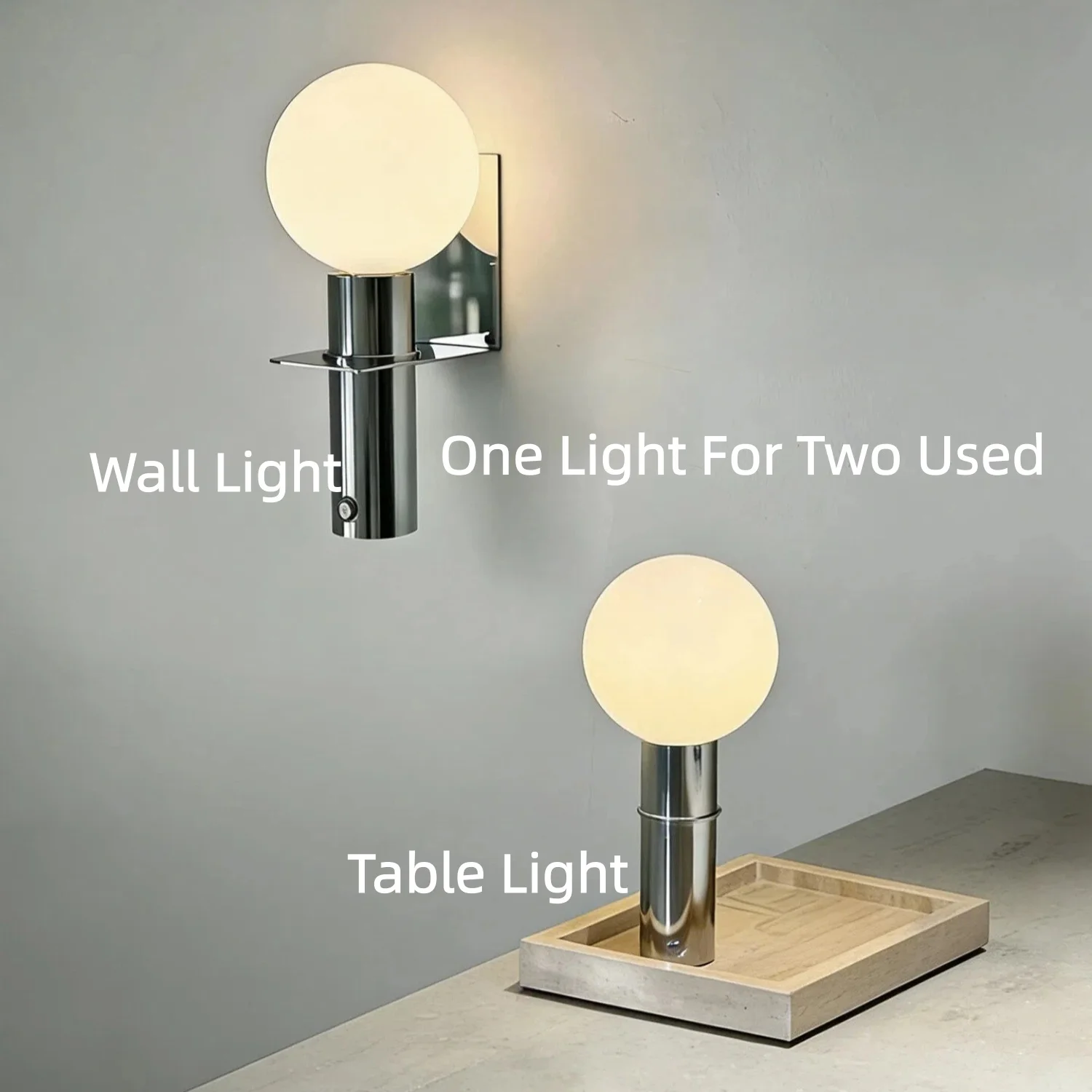 Wireless Stick-on Metals Bauhaus Industrial Acrylic  Wall Light Sconce Bedroom Living Room Office Indoor Home Decorative Fixture