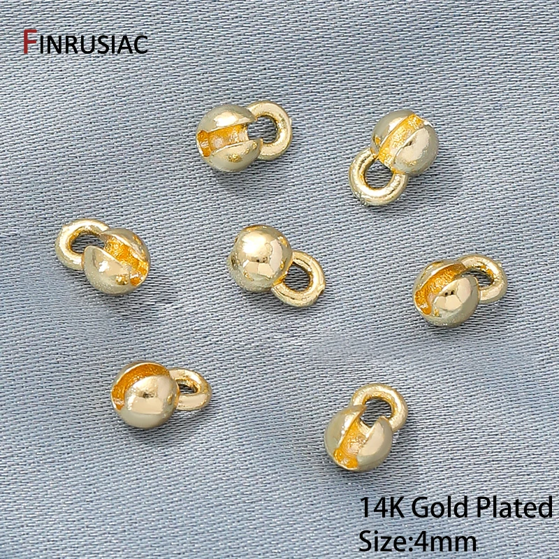 18K vergoldete Messing-End-Quetschperlen für die Schmuckherstellung, DIY-Armbänder-Zubehör, Perlenspitzen-Anschlüsse für Schmuckzubehör – Detail 23