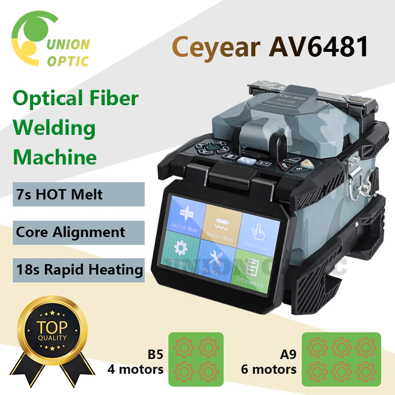 Av6481 B5 Optical Cable Pigtail Fiber Fusion Splicer Machine A9 Six Motor Automatic Fusioner