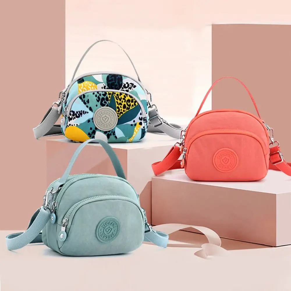 

Fashion Solid Color Crossbody Bag Korean Small Tote Bag Nylon Cloth Bucket Bag