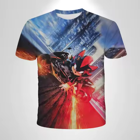 2025 Children T-shirt Kids Clothing Anime Sonic The Hedgehog Boys T Shirt Girls Cartoon Game Sonic Men‘s Clothes Summer Tops