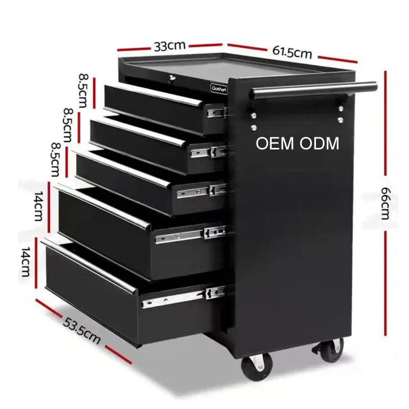 Auto Repair Heavy Duty tool cabinets Steel Storage garage toolbox on wheels with 5 drawers/ 5 drawers tools cabinet