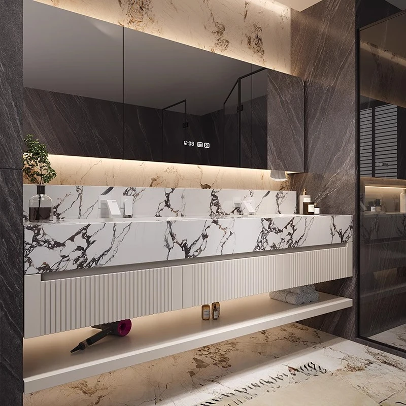 Storage Organizer Bathroom Cabinet Mirror Perfume Drawers Paper Luxury Display Cupboard Partitions Gabinete Trendy Furniture
