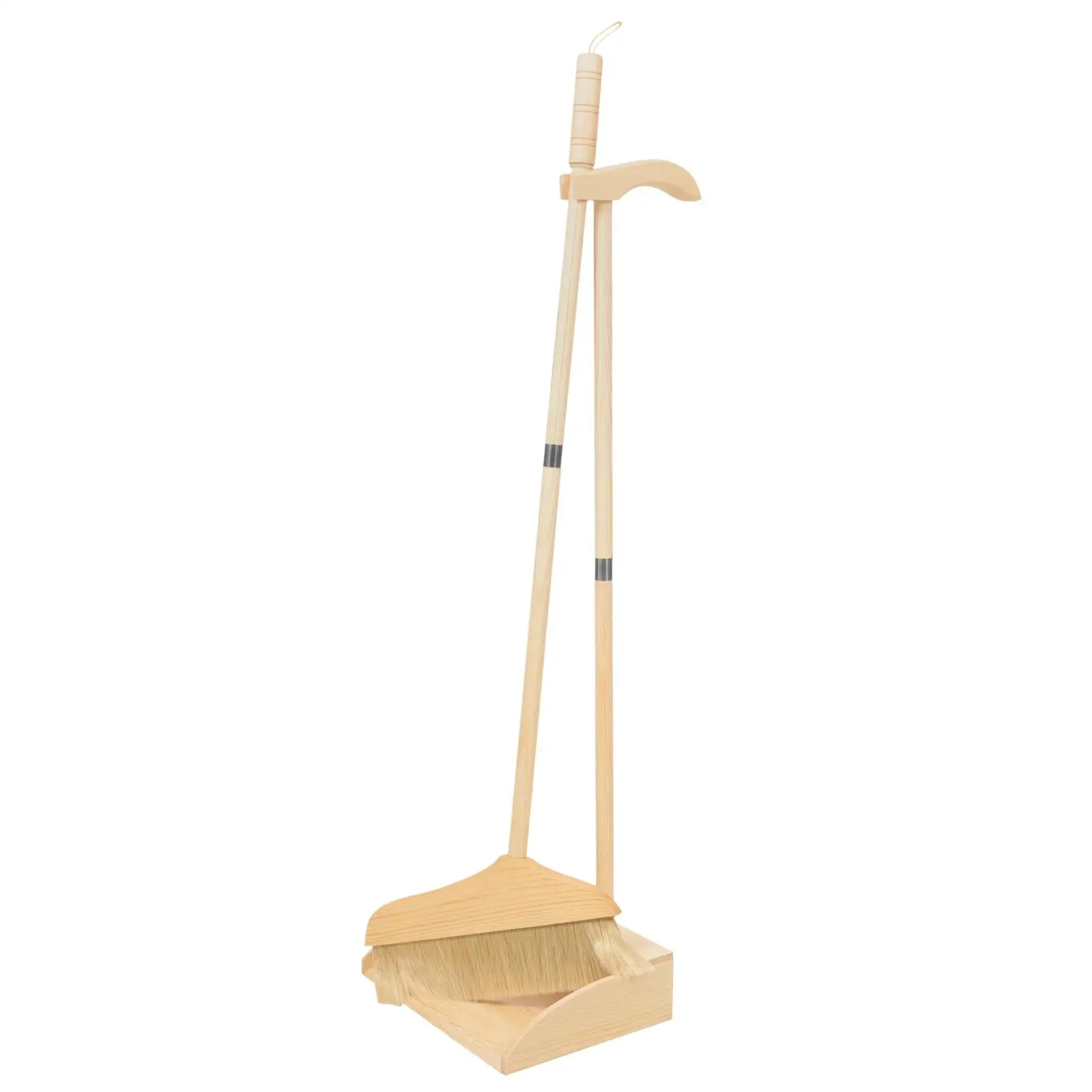 Wooden Handle Broom Dustpan Set Soft Hair Long Sweeping Tool Home Cleaning Supplies Lightweight Ergonomic Practical