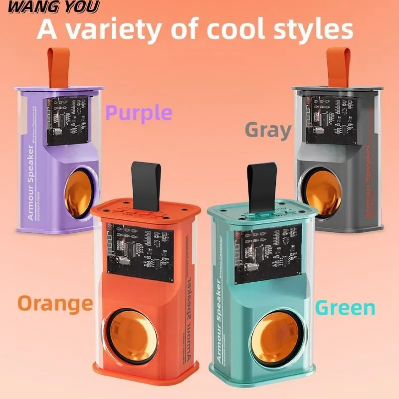 S01 Transparent Speaker Mecha Music Speakers Bluetooth 5.0 Wireless Stereo 2023 New Double USB Bluetooth Speaker image 4