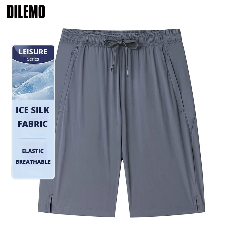 

Высочайшее качество, быстросохнущие ледяные шелковые новые летние брендовые повседневные корейские модные короткие брюки на шнурке, брюки, мужская одежда 2025