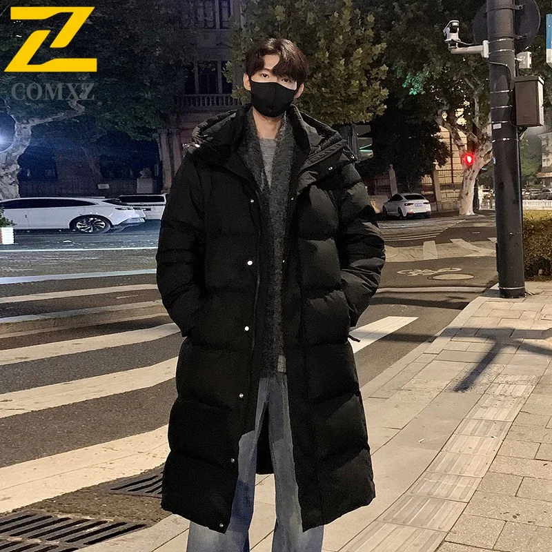 سترة شتوية طويلة من Maxbarley للرجال والنساء عالية الجودة سميكة بيضاء مبطنة للأسفل معطف تزلج دافئ بقلنسوة سترة ريشة #4