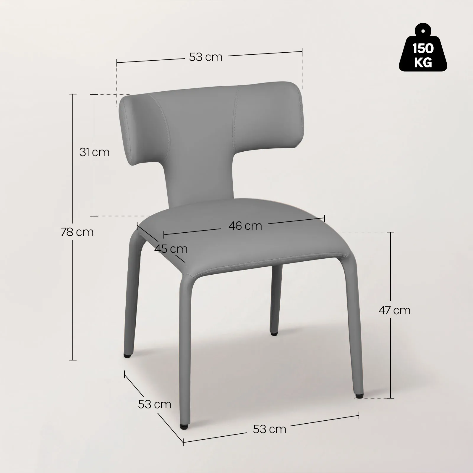 WOLTU 2 Stück/Set ergonomische Esszimmerstühle, Kunstleder/Leinen, Küchenstühle, Metallrahmen, Rückenlehne für Wohnzimmer, Schlafzimmer, Restaurant – Detail 37