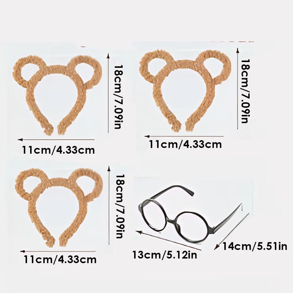 Soft Bear Ears Headbands Plush Mouse Hair Hoop for Washing Face Cartoon Animal Hairbands Halloween Costume Cosplay Headpiece view 5