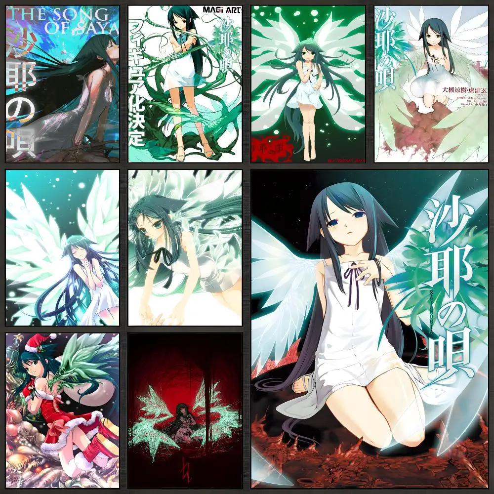 Game The Song of Saya Fuminori Horror Poster Peel And Stick Wall Art PP Waterproof HD Bedroom Living Room Home Decor Gift